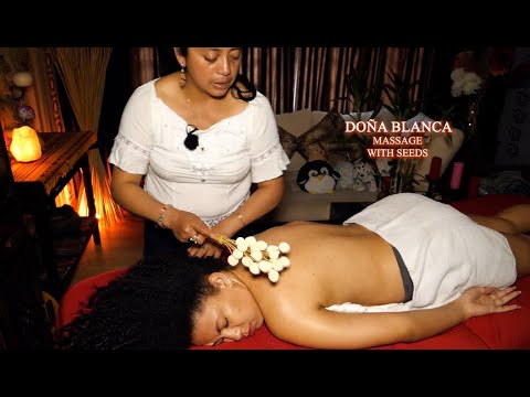 Doña Blanca & Nathy Massage with natural seeds (ASMR Whispering, Relaxing Massage)