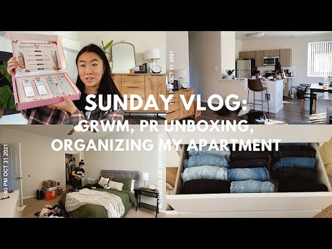 SUNDAY VLOG: cleaning, GRWM, PR unboxing 🛋💄