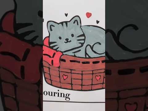 COZY CAT SATISFYING COLOURING first time #cozy #cat #kitty #howto #drawing #satisfying #coloring