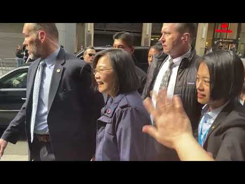 President Tsai Ing-wen 蔡英文 Walks Out of her Hotel in NYC