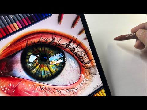 How to Draw Realistic Eye with Oil Pastel #sketchbookbyabhishek