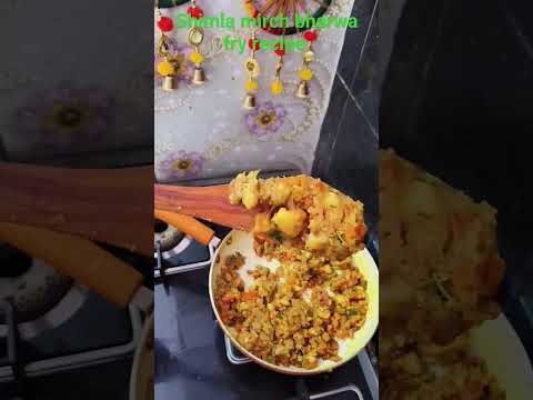 #shimla mirch bharwa fry recipe #viral video #trending video #food #fry #Shimla mirch #sabji #tala