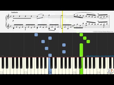 Sonata in G major K 283 for piano solo by Mozart (second movement) - Practice Video