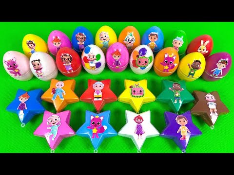 Big Eggs: Cleaning Pinkfong Star with Rainbow CLAY ! Satisfying ASMR Videos