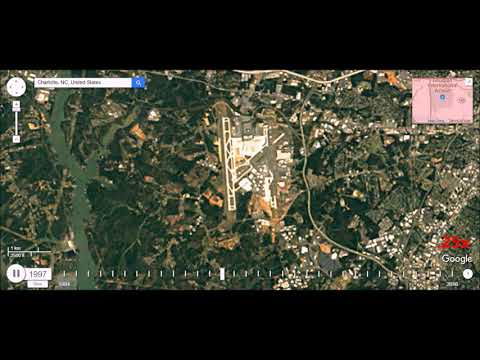 Charlotte Douglas International Airport, North Carolina - 32 Year Time Lapse