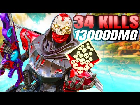 34 Kills 13000 Damage Revenant Apex Legends Gameplay + Controller