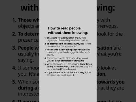 How to read people without them knowing