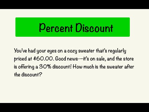 How To Calculate A Percent Discount | Math Problem