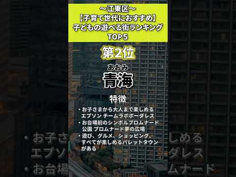 江東区　子どもの遊べる街ランキング