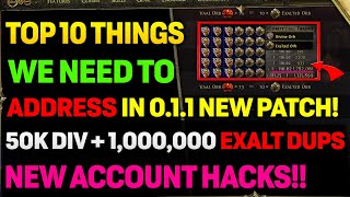 TOP 10 THINGS We Urgently Need In POE 2 Right Now | Ongoing Hacks, Dupe Exploits, Crash FIXES!