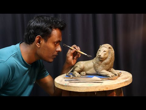 How to make a Lion with clay very easy | mitti ka sher banana | clay art