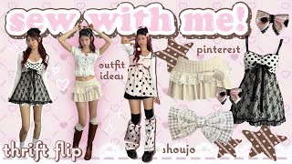 SEW WITH ME 🎀🪡 thrift flip, pinterest, shoujo girl inspired, elevating clothes ୨୧