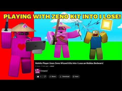 Mobile Player Plays Roblox Bedwars With Zeno Wizard Kit Into I Lose!