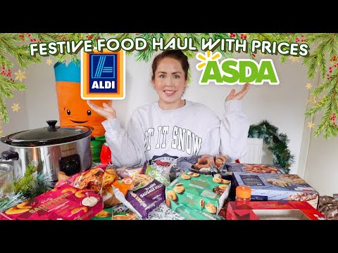 ALDI & ASDA FESTIVE FOOD HAUL WITH PRICES | Budget Meal Plan Christmas UK 2023