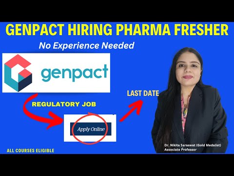 High-Paying Pharma Jobs at Genpact for Freshers | No Experience Needed !