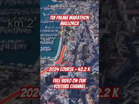 TUI Palma Marathon Mallorca (2024): fly over the marathon course! Video of the race path.