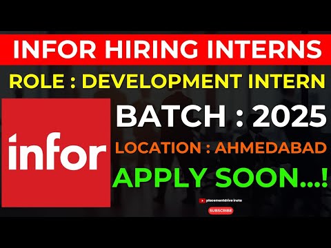 Infor Development Intern | Ahmedabad | 2025 Graduate Leadership Program"