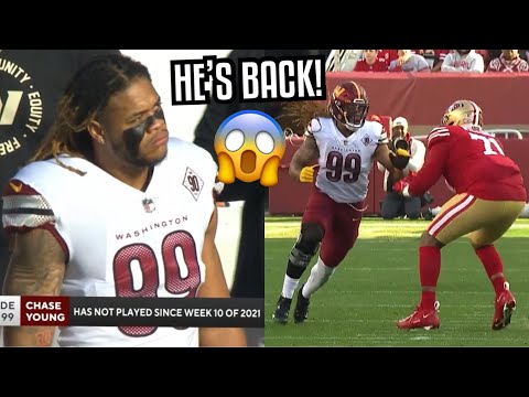 Chase Young 2022 NFL DEBUT Highlights 🔥 Vs Trent Williams & 49ers | Commanders Vs 49ers highlights