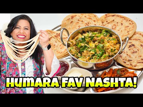 Humari Family ka Favorite Nashta! Super Lachedar Paratha & Anday ki Bhurji Recipe Urdu Hindi - RKK