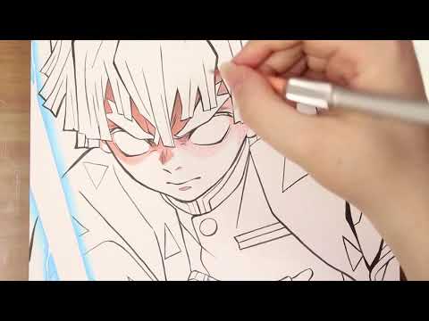 Painting Zenitsu Skin and Hair REAL TIME