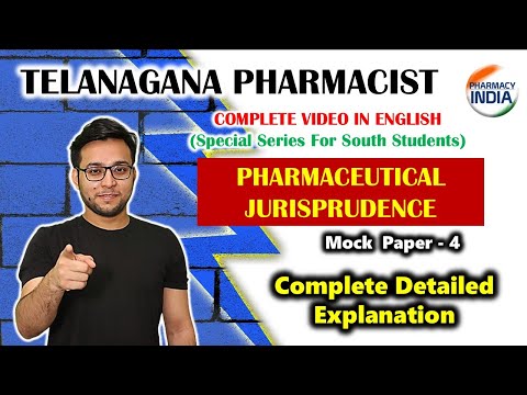 Pharmaceutical Jurisprudence | Mock Paper - 4 | English Video Sol. Telangana Pharmacist #telengana