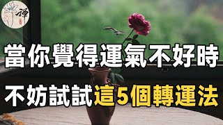 佛禪：如何才能轉運？運氣不好的時候，不妨試試這幾個方法，非常科學，絕對不是迷信