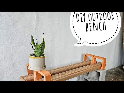 #diy outdoor bench for Laki cafe