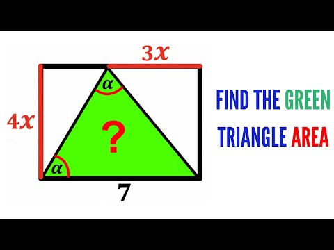 Can you find area of the Green shaded Triangle? | (Rectangle) | #math #maths | #geometry