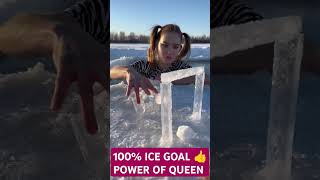 100% ICE GOAL 👍 POWER OF QUEEN#trending #iceswimming #2024shorts #vairalvideo #winter #reels #ice