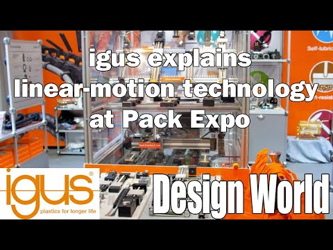 Matt Mowry of igus explains linear-motion technology at Pack Expo