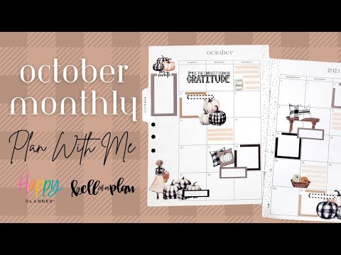 Plan With Me| A Fall Monthly Happy Planner Spread ft. KellofAPlan Stickers