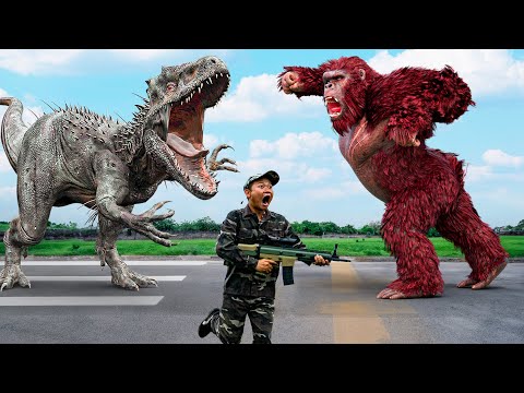 Evolution Of KONG vs Evolution Of DINOSAURS: Atomic Breath Power Levels -Who Will Win- FUNNY CARTOON