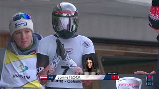 Women's skeleton winning run st Moritz