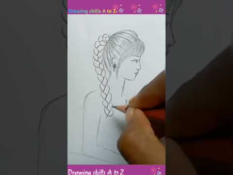 Girls braids hairstyle drawing#shorts