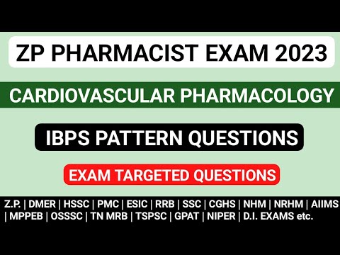 CARDIOVASCULAR PHARMACOLOGY MCQS | ZP PHARMACIST IBPS PATTERN QUESTIONS