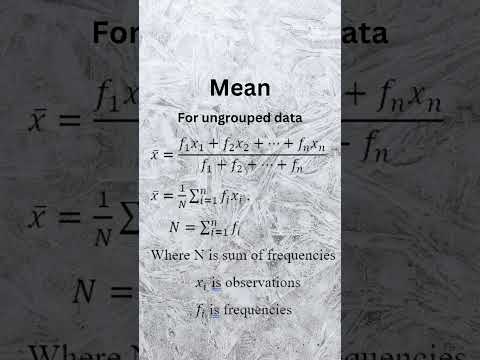 Mean - Measures of central tendency (Ungrouped data) #mean #statistics