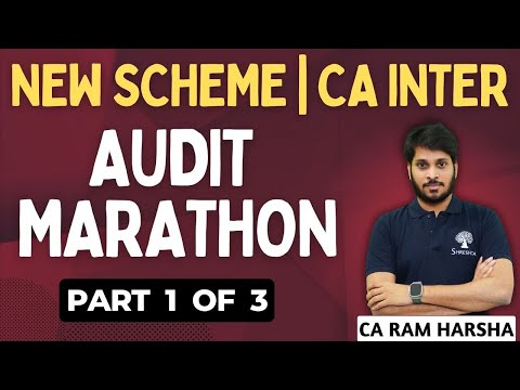 AUDIT REVISION MAY 2024 | AUDIT MARATHON MAY 2024 | NEW SCHEME | CA INTER AUDIT | PART 1 OF 3