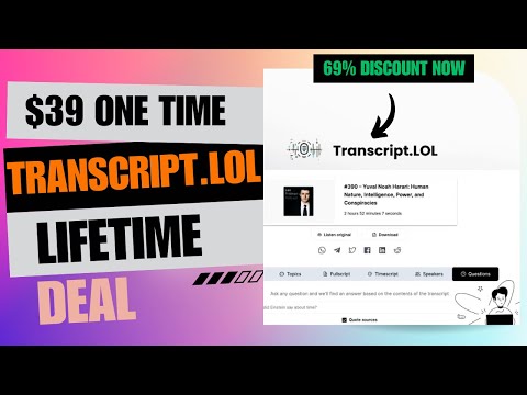 ☢️☢️ Transcript LOL Lifetime Deal | Secret Weapon for Content Creators | $39 Lifetime Deal | 69% Now