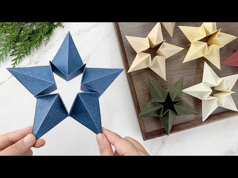 Origami Christmas Star｜How To Make 3D Star for Christmas