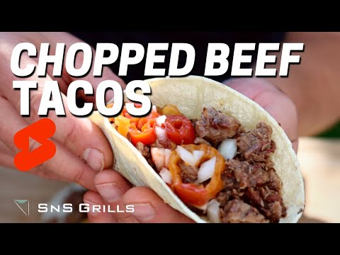 Chopped Beef Tacos On the Charcoal Grill - Easy BBQ Recipes #shorts