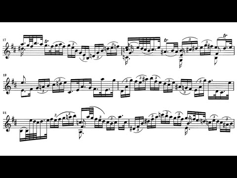 Johann Sebastian Bach - Violin Partita No. 1 in B Minor, BWV 1002 (1720) [Score-Video]