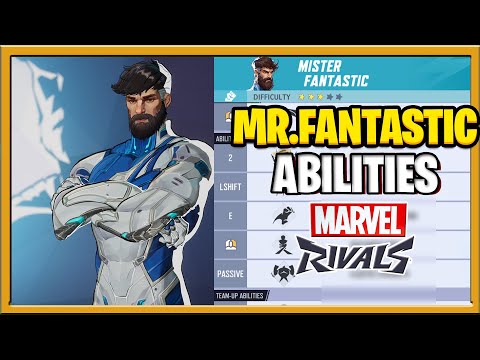 Marvel Rivals Mr Fantastic Gameplay all Abilities Ultimate, Skins, Season 1 : Mr Fantastic