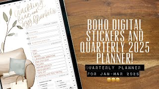 Woohoo! 🥳 Cozy Boho digital planning stickers + Quarterly planner for Jan-Mar 2025