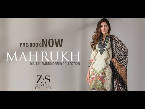 Mahrukh Digital Embroidered Collection By ZS Textiles Winter 2018