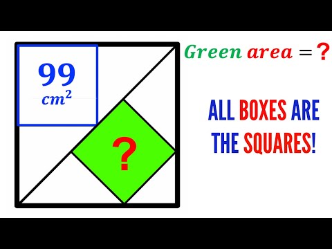 Can you find area of the Green shaded square? | (Squares) | #math #maths | #geometry