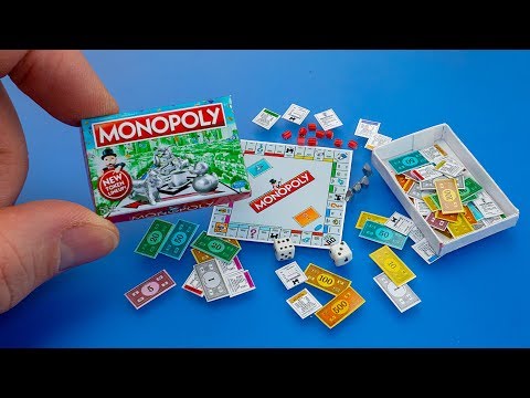 How to make a mini Monopoly Game with box diy dollhouse accessories - Tutorial for Barbie doll