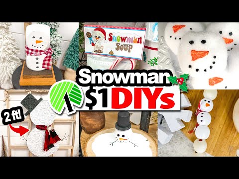 CUTEST $1 Snowman Crafts for Christmas! (EASY Dollar Tree DIYs!)