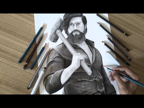 Drawing Rocky bhai from KGF | Rocking star Yash | #drawing #sketchart #art