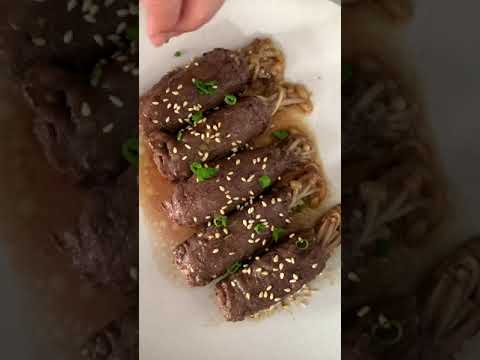 Enoki BEEF Rolls - easy Japanese appetizer 😋!