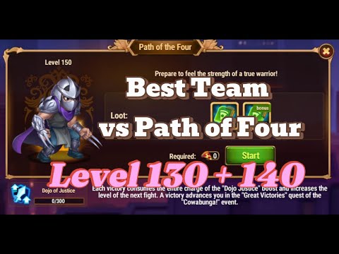 Path of Four Level 130 140 Best Team Hero Wars Dominion Era